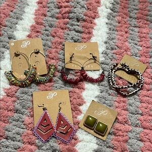 Plunder Red and Purple Earrings Collection